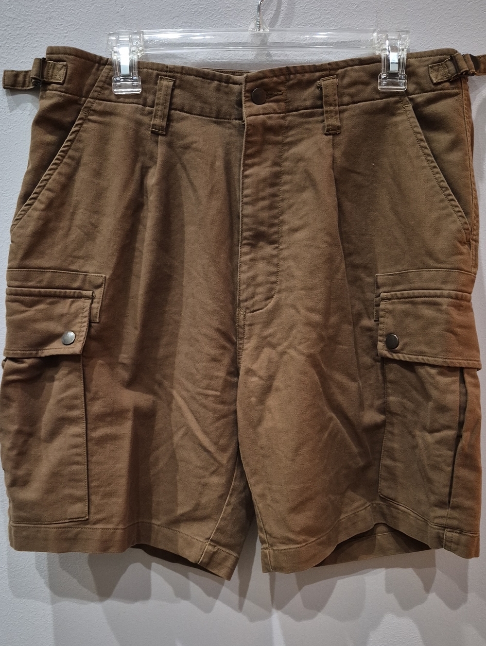 Vintage GAP Men's 34 Tan Cargo Shorts Snap Pockets Gorpcore Cotton Canvas